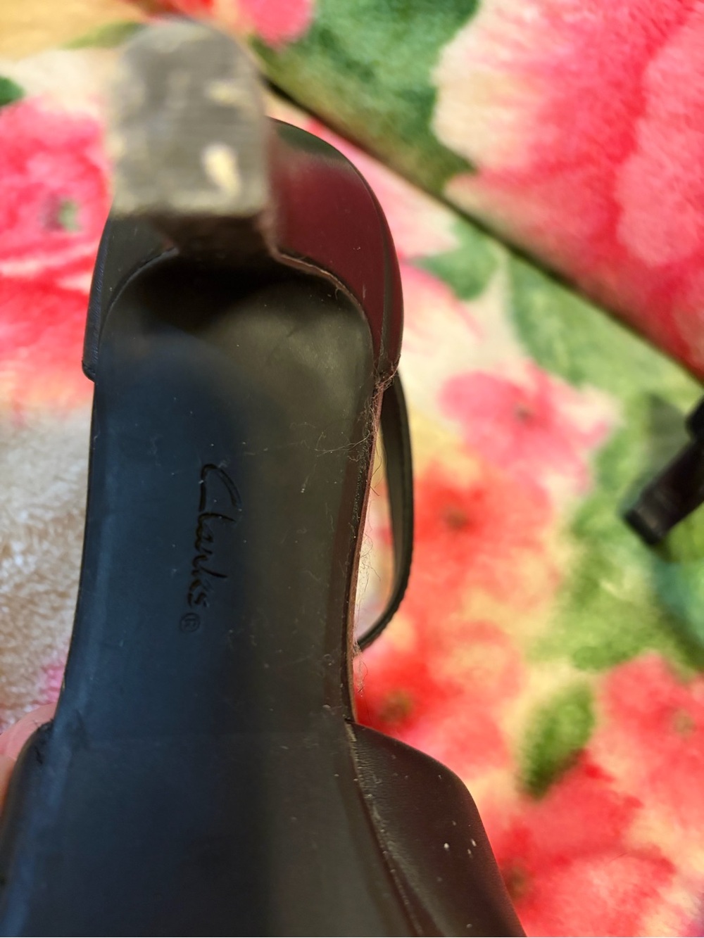 Clarks Black Leather Crisscross Ankle-Strap Heels - Picture 7 of 9